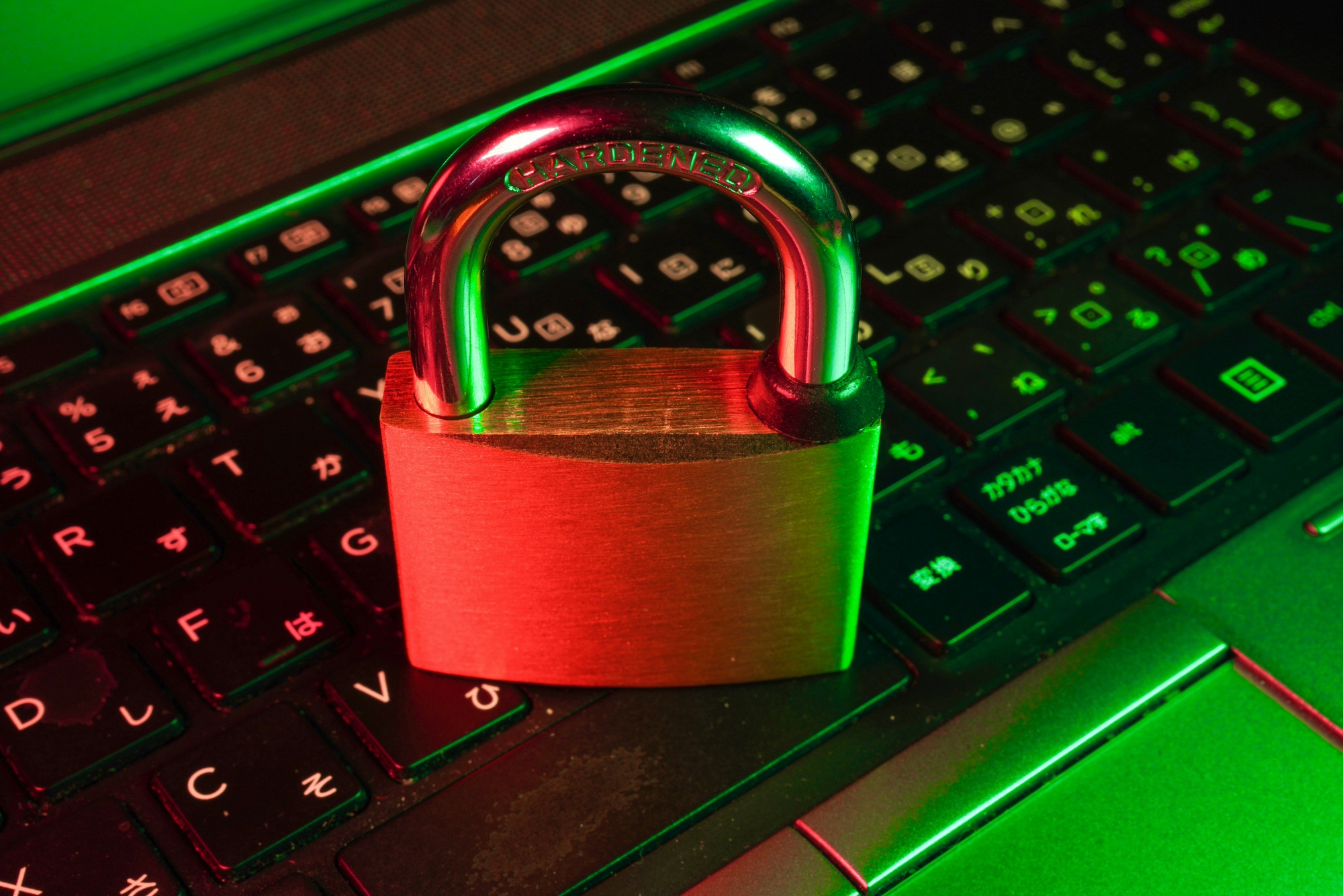 pad lock on a keyboard